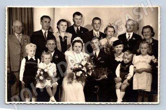 Stará fotografie svatební skupinka (P3162)
