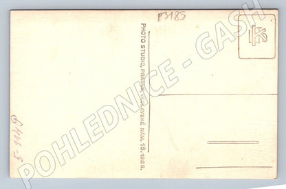 Pohlednice Praha žena v kožichu ateliér 1925 (P3185)