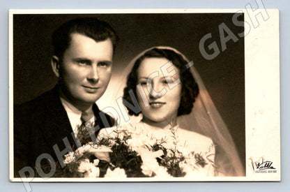 Pohlednice portrét svatebního páru (P3234)