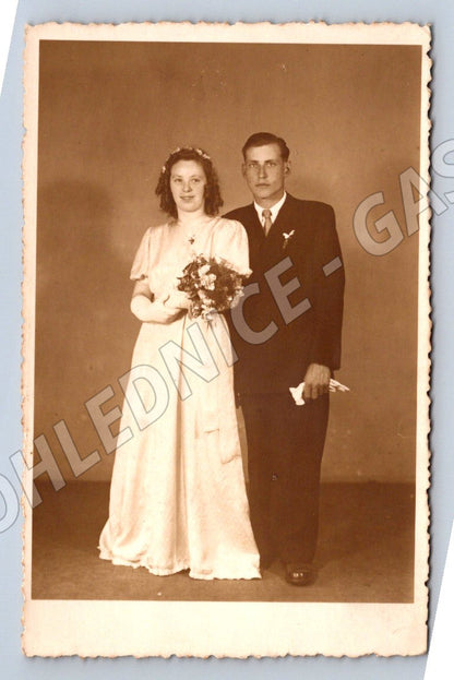 Stará fotografie svatební pár (P3237)