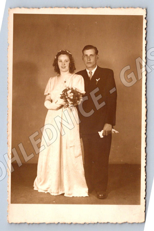 Stará fotografie svatební pár (P3237)