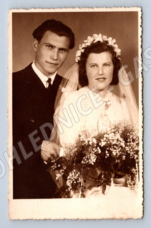 Stará fotografie svatební pár (P3238)