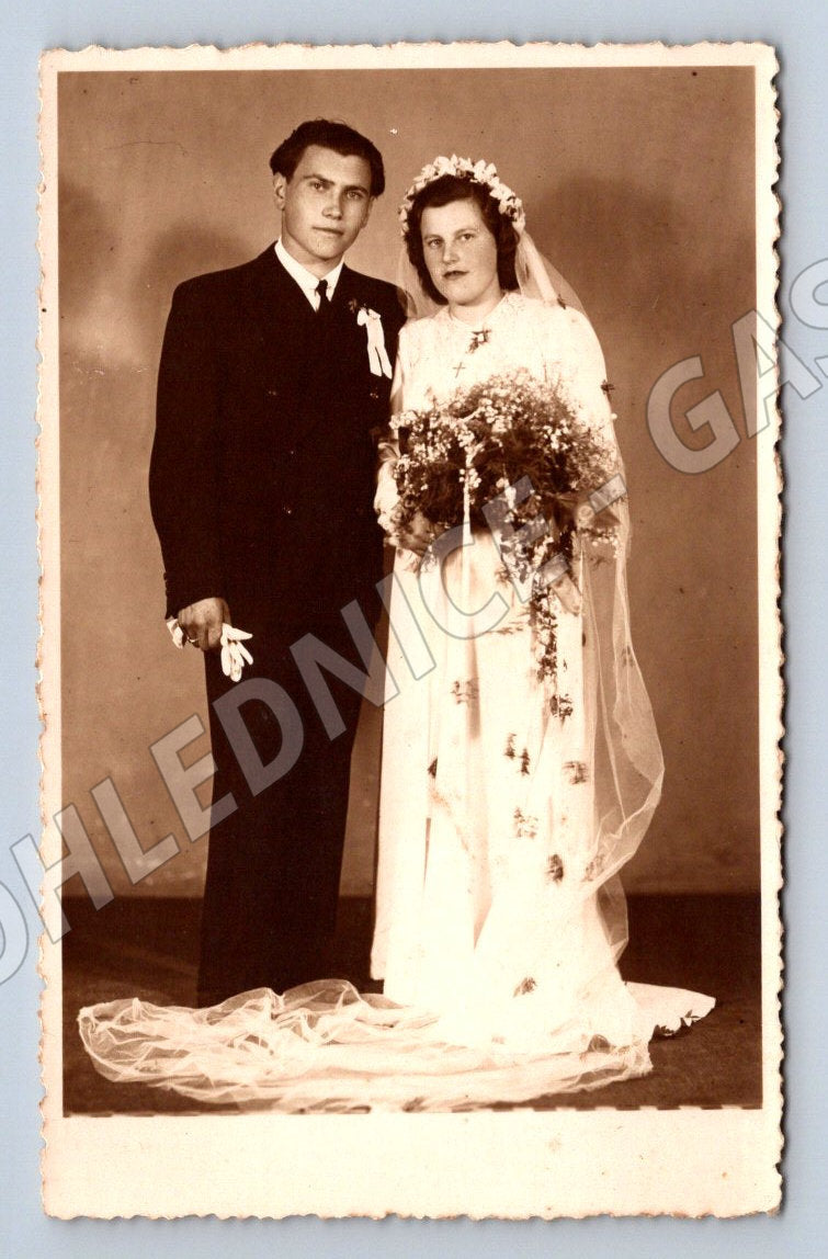 Stará fotografie svatební pár (P3239)