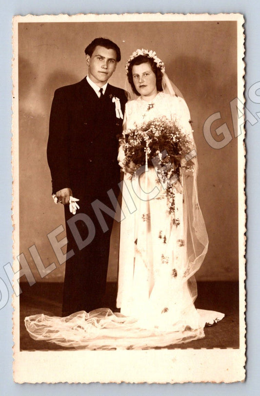 Stará fotografie svatební pár (P3239)