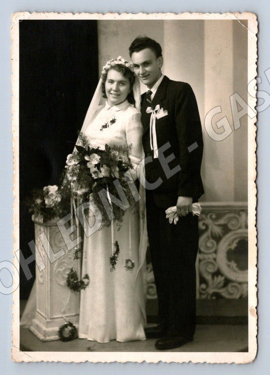 Stará fotografie svatební pár (P3249)