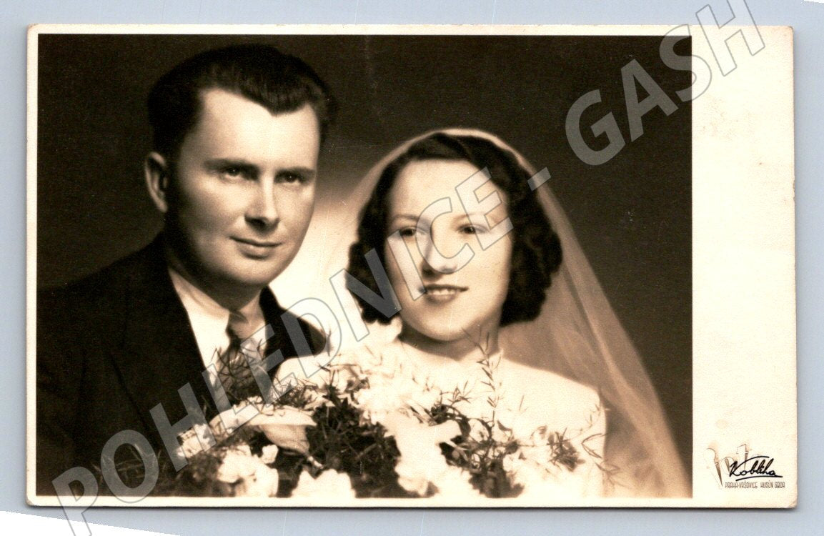 Stará fotografie Poděbrady svatební pár (P3285)