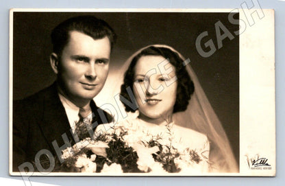 Stará fotografie Poděbrady svatební pár (P3285)