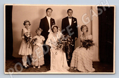 Stará fotografie svatební skupinka (P3305)