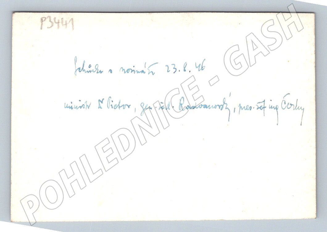 Stará fotografie ministr V. Kopecký a novináři 1946 (P3441)