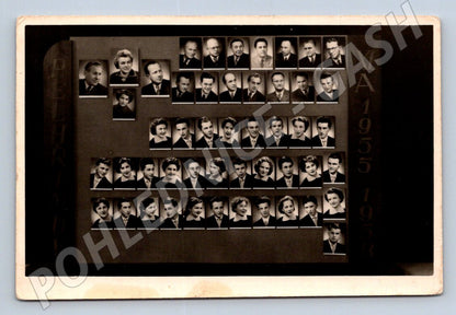 Stará fotografie Pelhřimov třídní koláž 1955 (P3442)