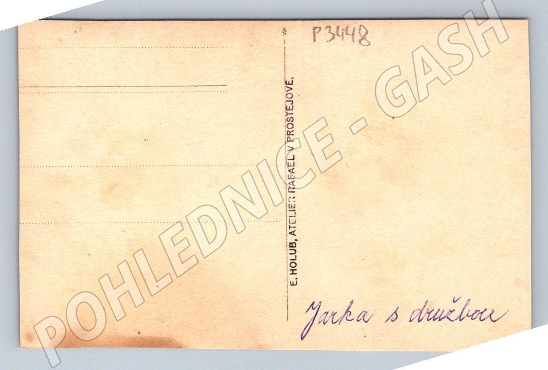 Pohlednice Prostějov svatební pár ateliér E. Holub (P3448)
