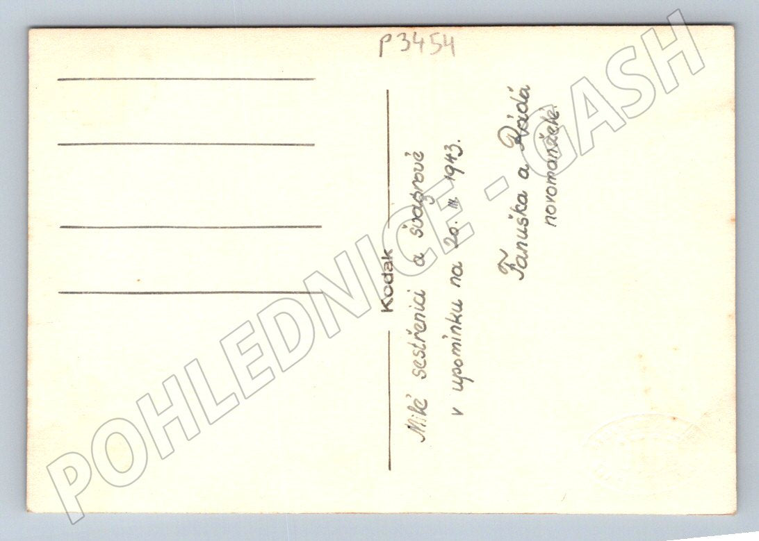 Pohlednice svatební pár novomanželé 1943 (P3454)