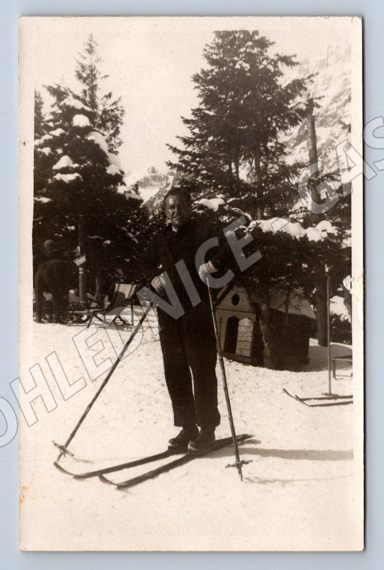 Pohlednice Slovensko Hrebienok lyžař 1933 (P3464)