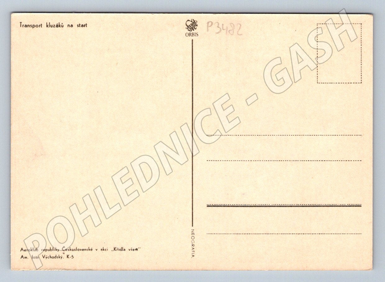 Pohlednice transport kluzáků Aeroklub Československé (P3482)