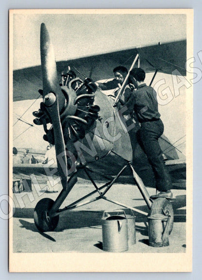 Pohlednice letadlo doplňování paliva Aeroklub (P3485)