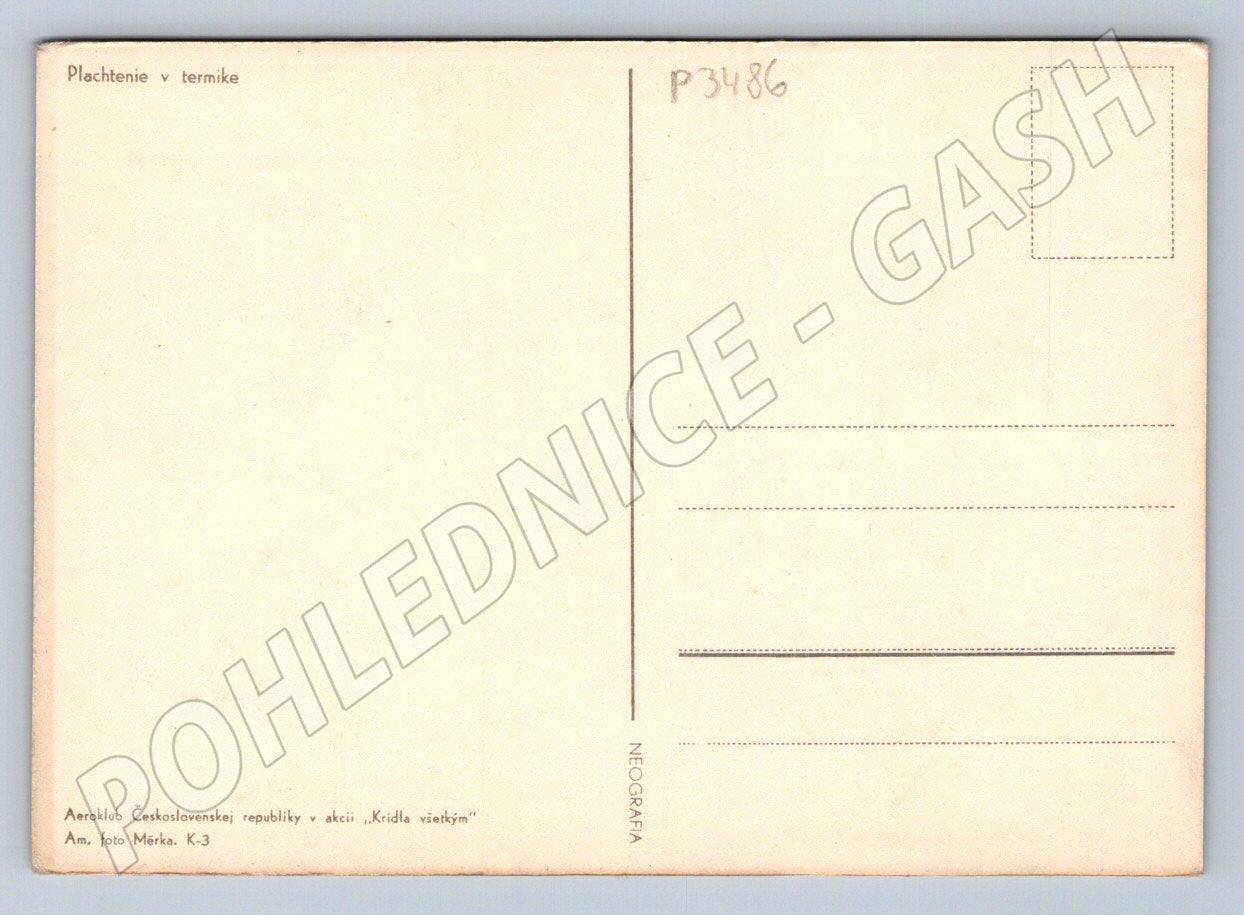 Pohlednice Plachtění kluzák Aeroklub (P3486)