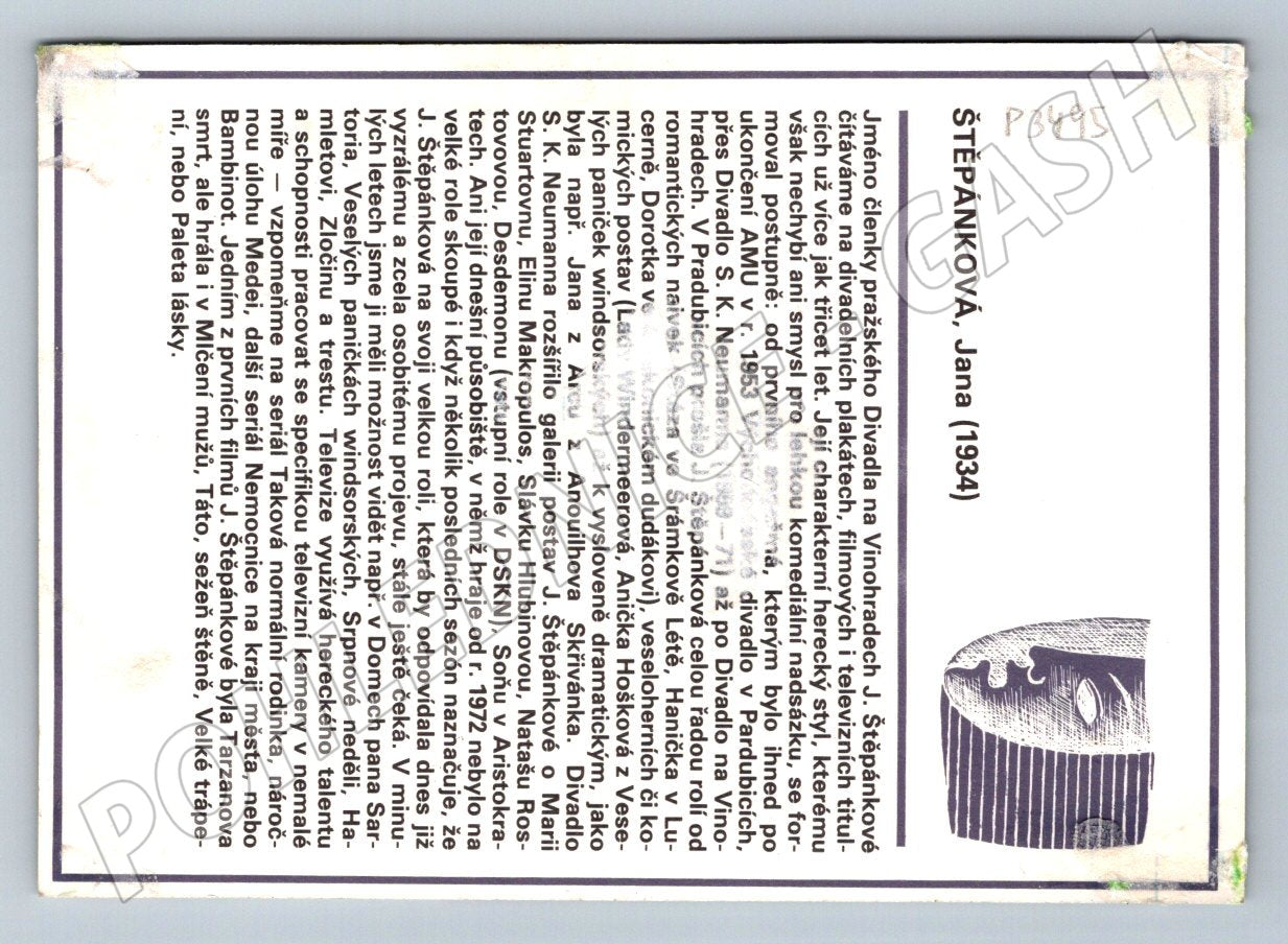 Pohlednice Jana Štěpánková herečka (P3495)