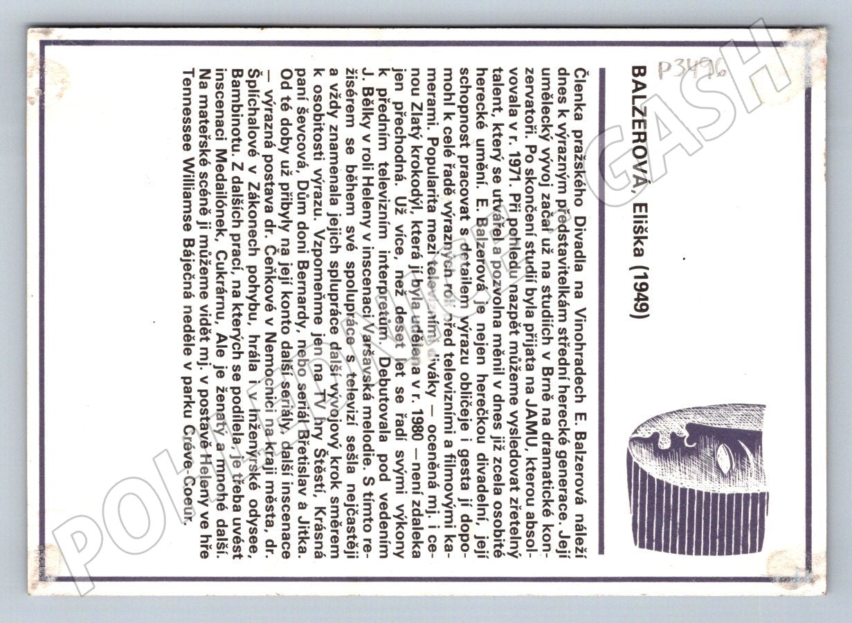 Pohlednice Eliška Balzerová herečka (P3496)