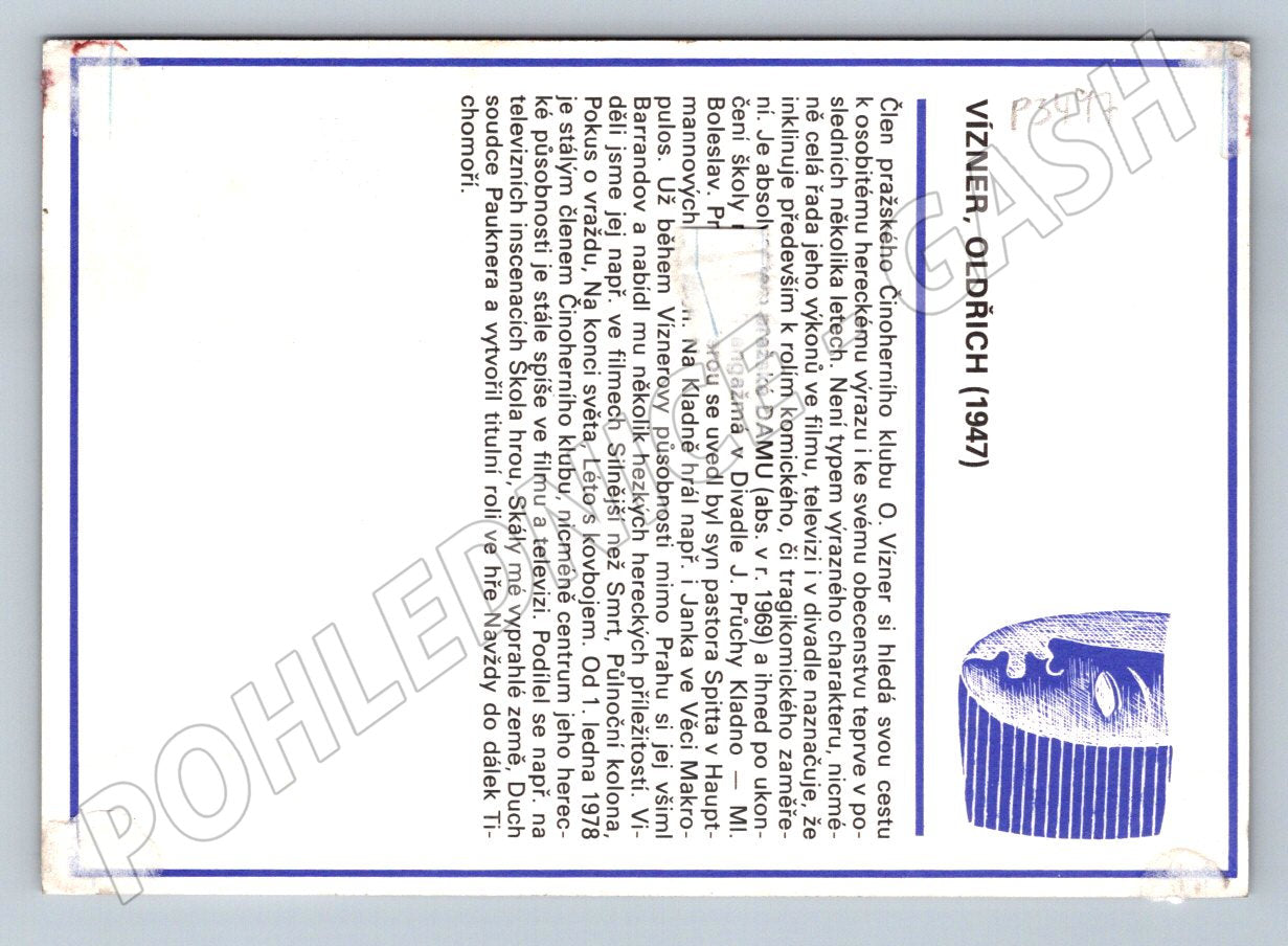 Pohlednice Oldřich Vízner herec (P3497)