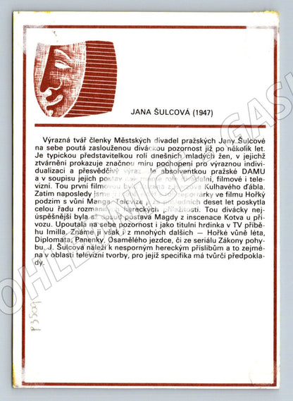 Pohlednice Jana Šulcová portrét (P3509)