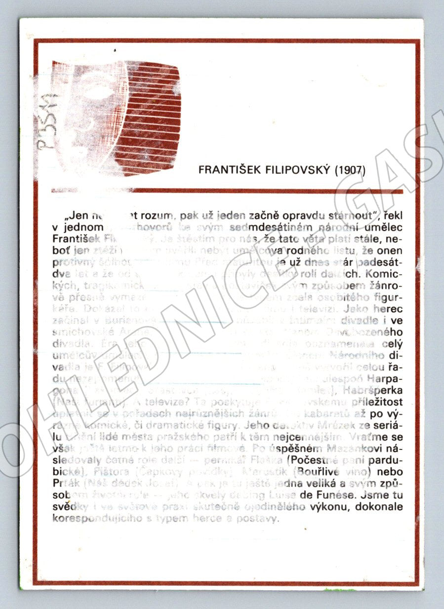 Pohlednice František Filipovský herec portrét (P3511)