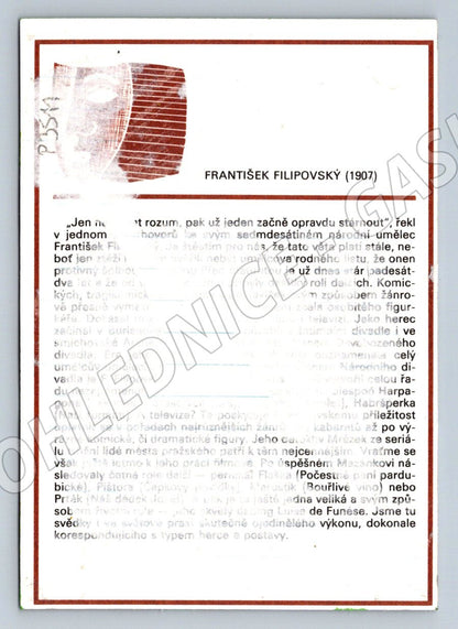 Pohlednice František Filipovský herec portrét (P3511)