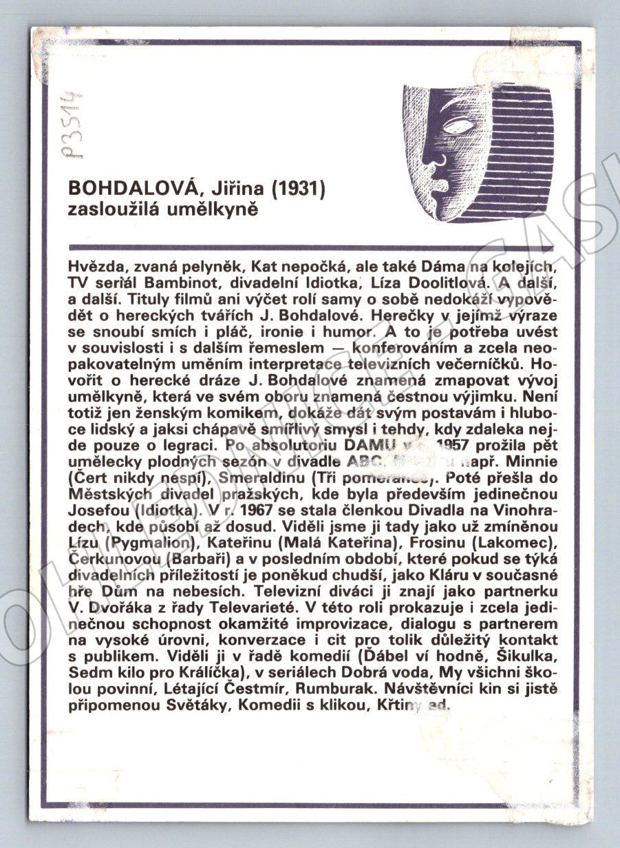 Stará fotografie Jiřina Bohdalová se psem (P3514)
