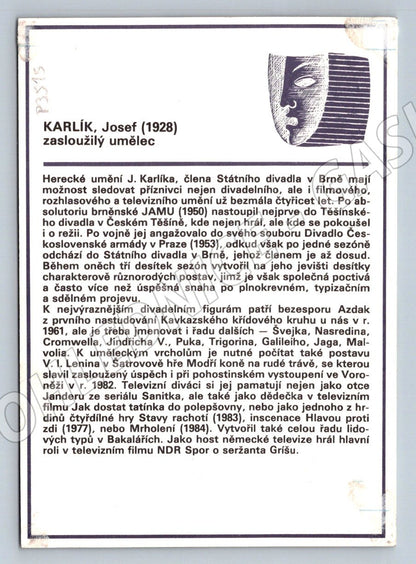 Pohlednice Josef Karlík herec (P3515)