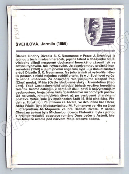 Pohlednice Jarmila Švehlová herečka (P3517)