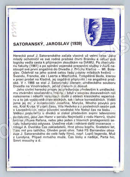 Pohlednice Jaroslav Satoranský herec (P3519)