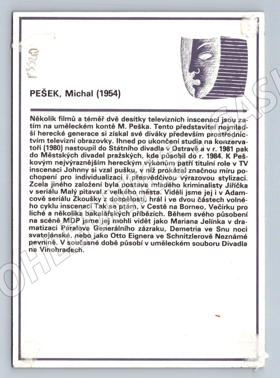 Pohlednice Michal Pešek portrét (P3520)