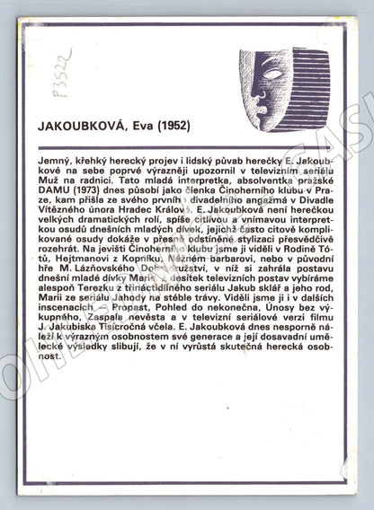 Stará fotografie herečka Eva Jakoubková (P3522)