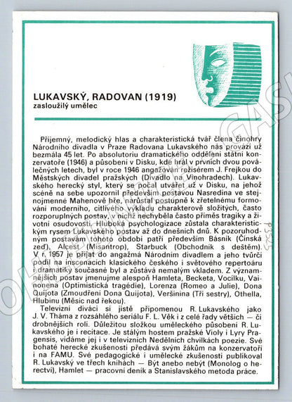 Pohlednice Radovan Lukavský herec legrační obličej (P3525)