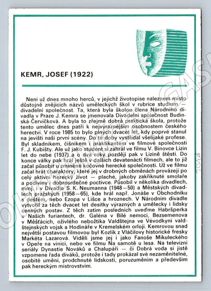 Pohlednice Josef Kemr herec portrét (P3526)