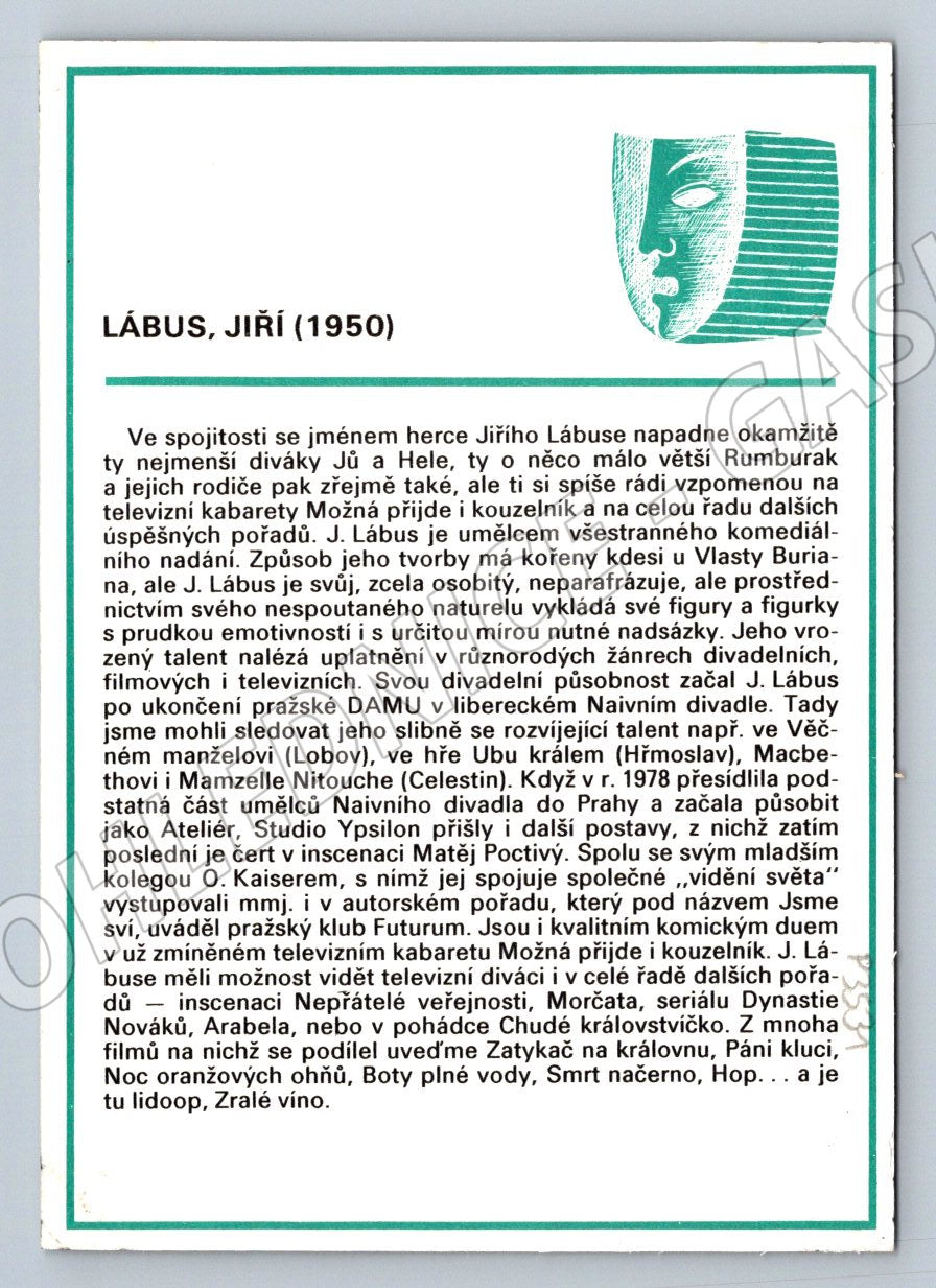Pohlednice Jiří Lábus herec (P3531)