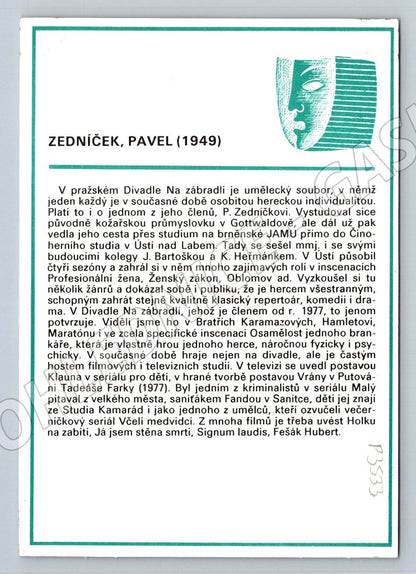 Pohlednice herec Pavel Zedníček (P3533)