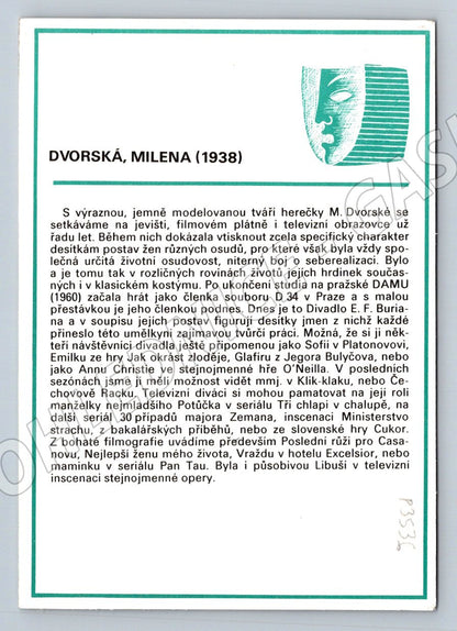 Pohlednice herečka Milena Dvorská (P3536)