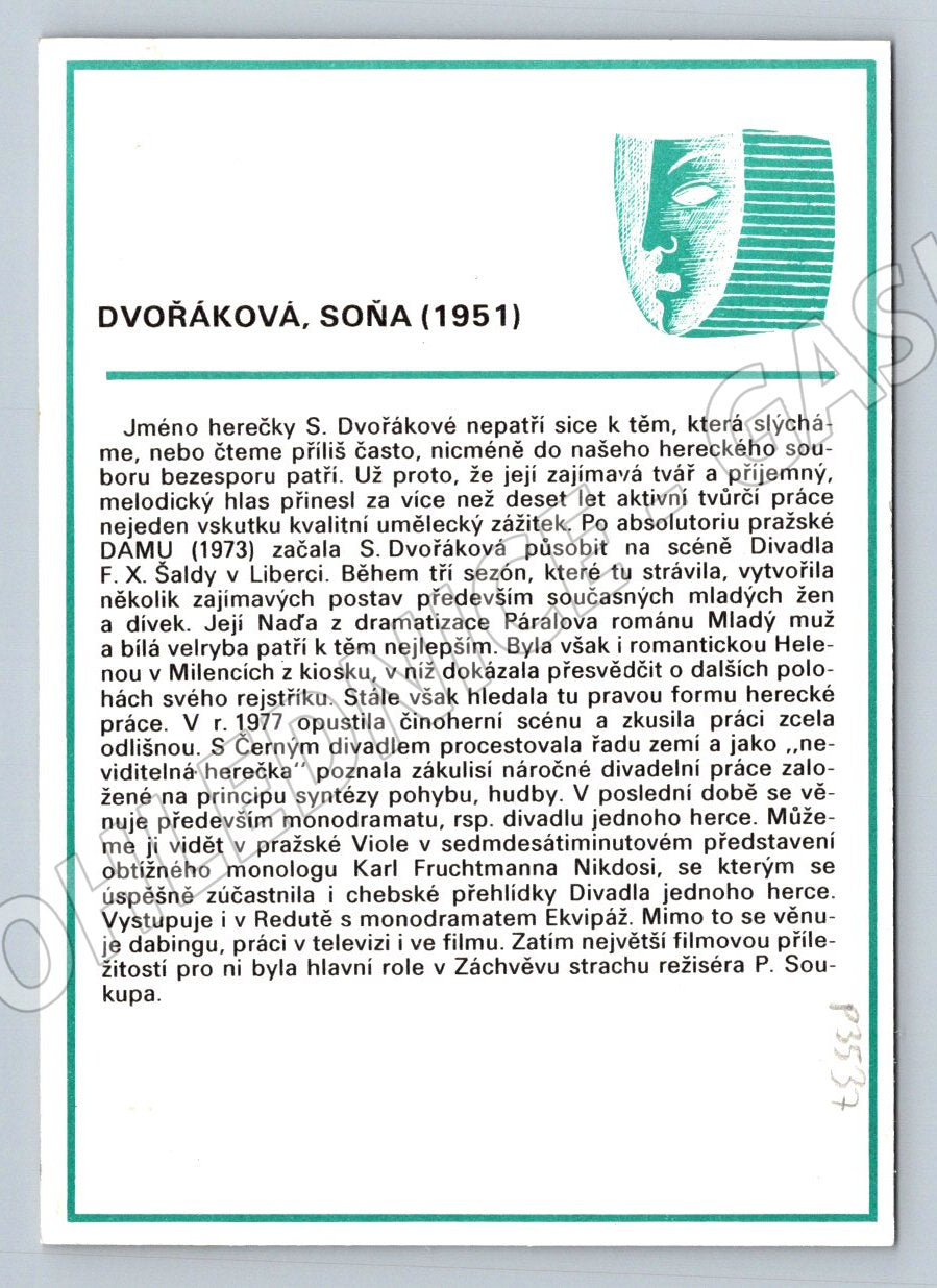 Pohlednice Soňa Dvořáková (P3537)