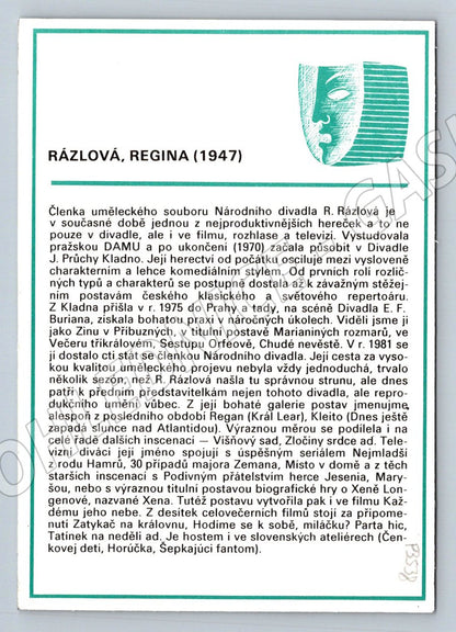 Pohlednice Regina Rázlová herečka (P3538)
