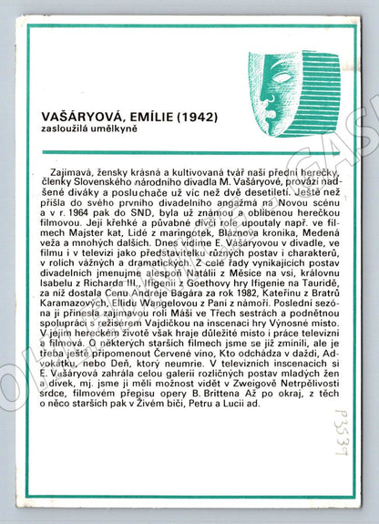Pohlednice Slovensko Emilie Vášáryová herečka (P3539)