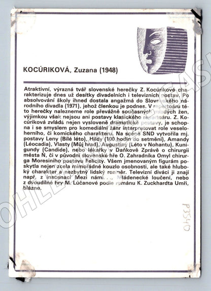 Pohlednice Slovensko Zuzana Kocúriková herečka (P3540)