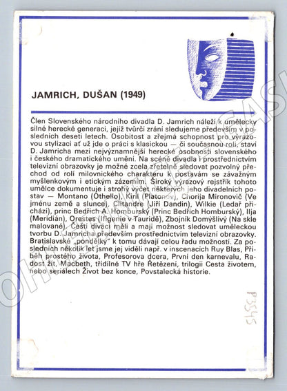 Pohlednice Slovensko Dušan Jamrich herec portrét (P3545)