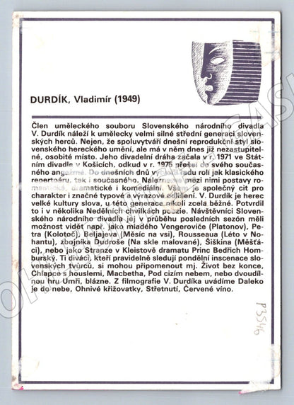 Pohlednice Slovensko Vladimír Durdík herec 1949 (P3546)