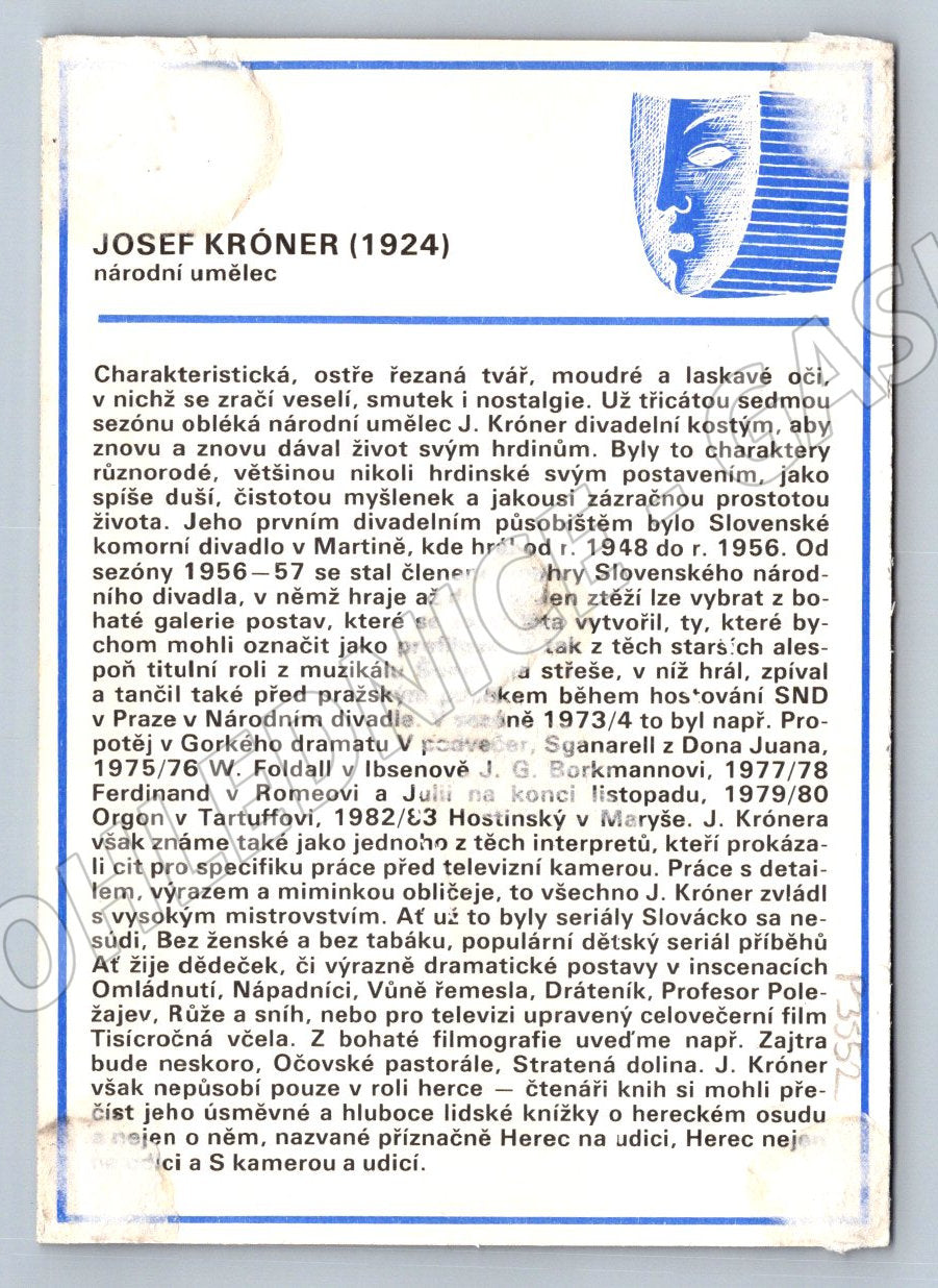 Pohlednice Josef Króner herec (P3552)