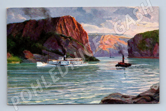 Pohlednice Německo Loreley lodě na řece (P3557)