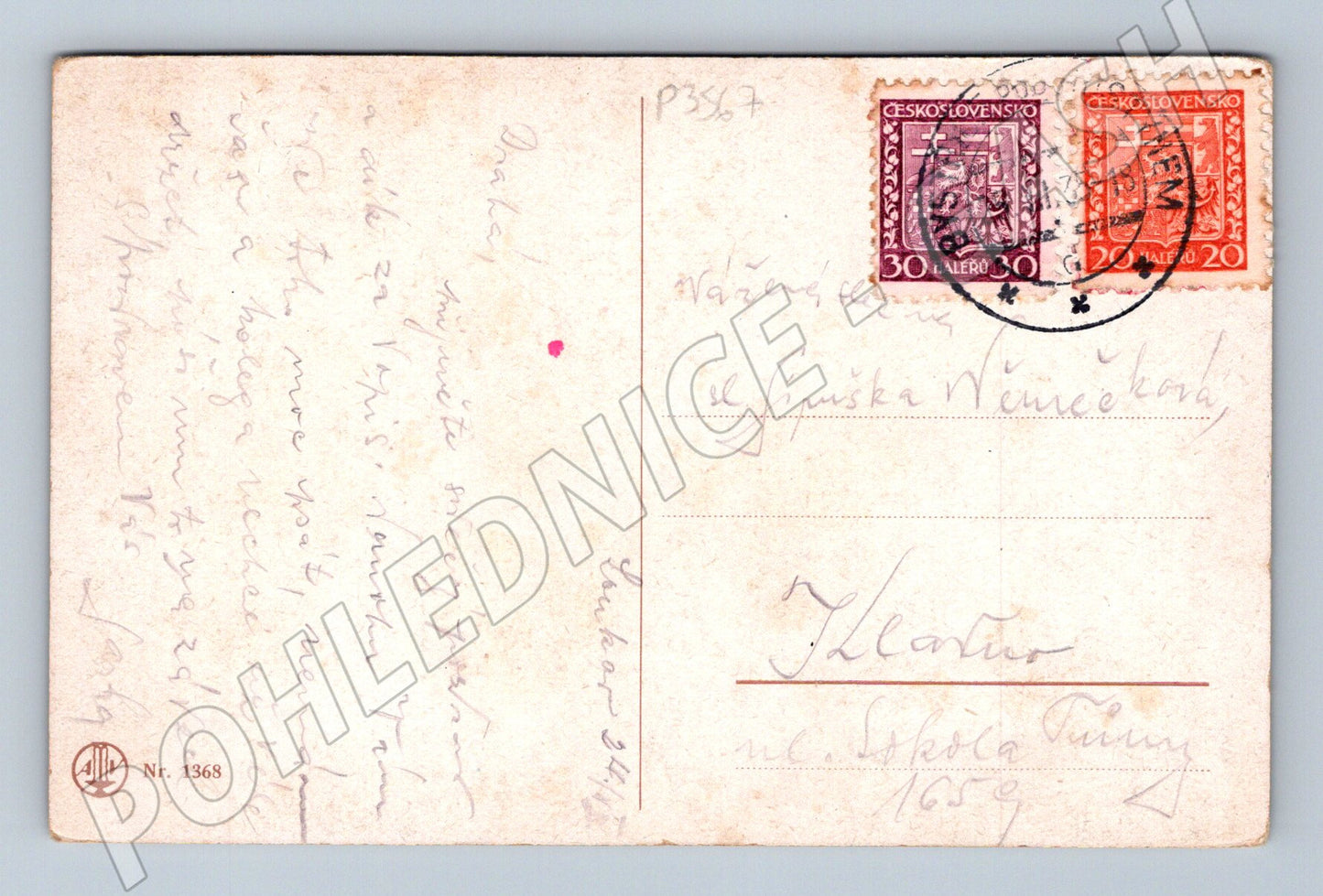 Pohlednice klasický chrám na útesu u moře 1941 (P3567)