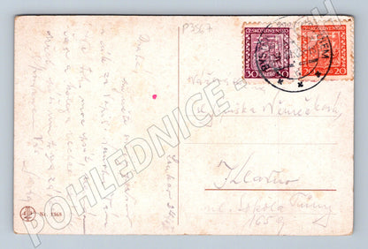 Pohlednice klasický chrám na útesu u moře 1941 (P3567)
