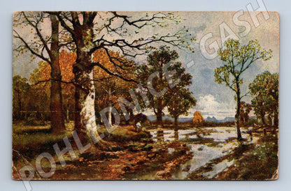 Pohlednice malba A. Kaufmann Tichý večer krajina (P3570)