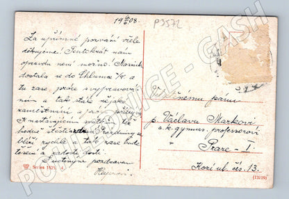 Pohlednice Přírodní motiv cesta stromy 1908 (P3572)