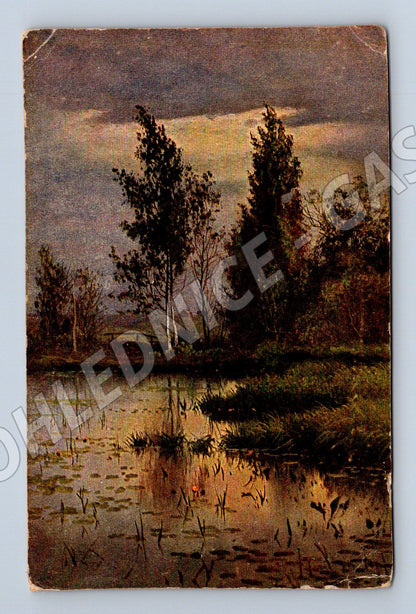 Pohlednice Umělecká krajina západ slunce 1927 (P3573)